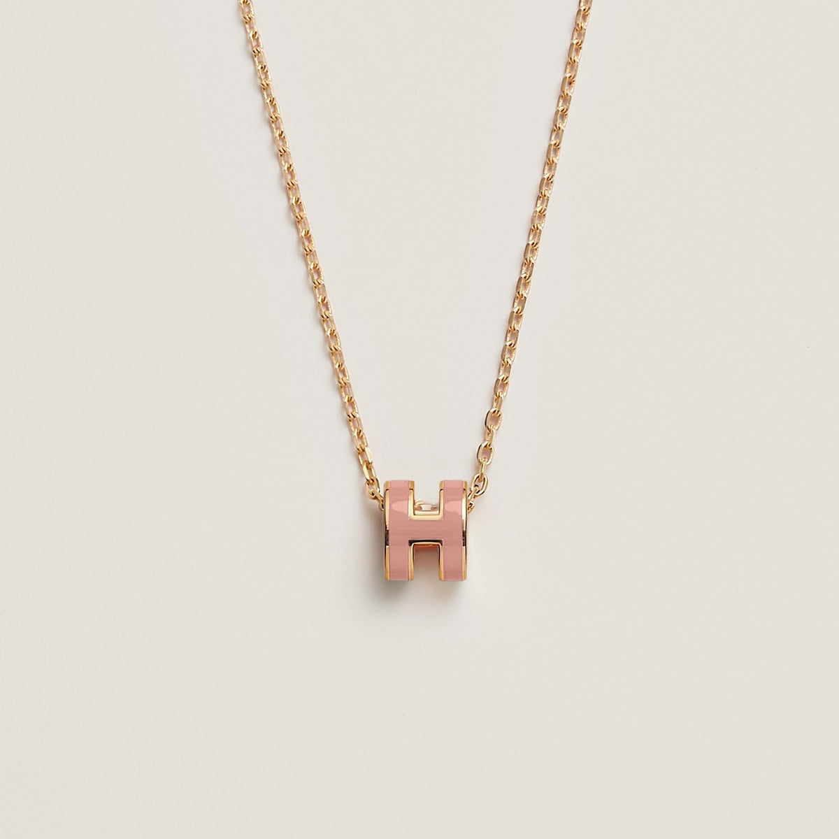 HERMES Gold Pop H Necklace Metal(Mini/Many)