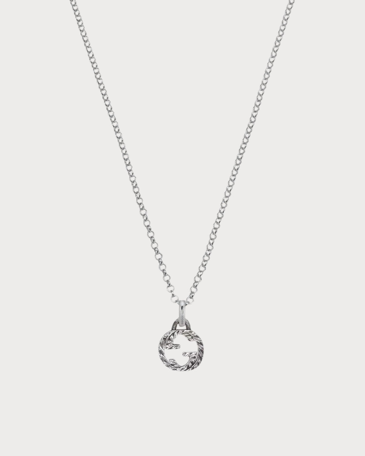 GUCCI Gucci Interlocking Pendant Necklace(Silver)