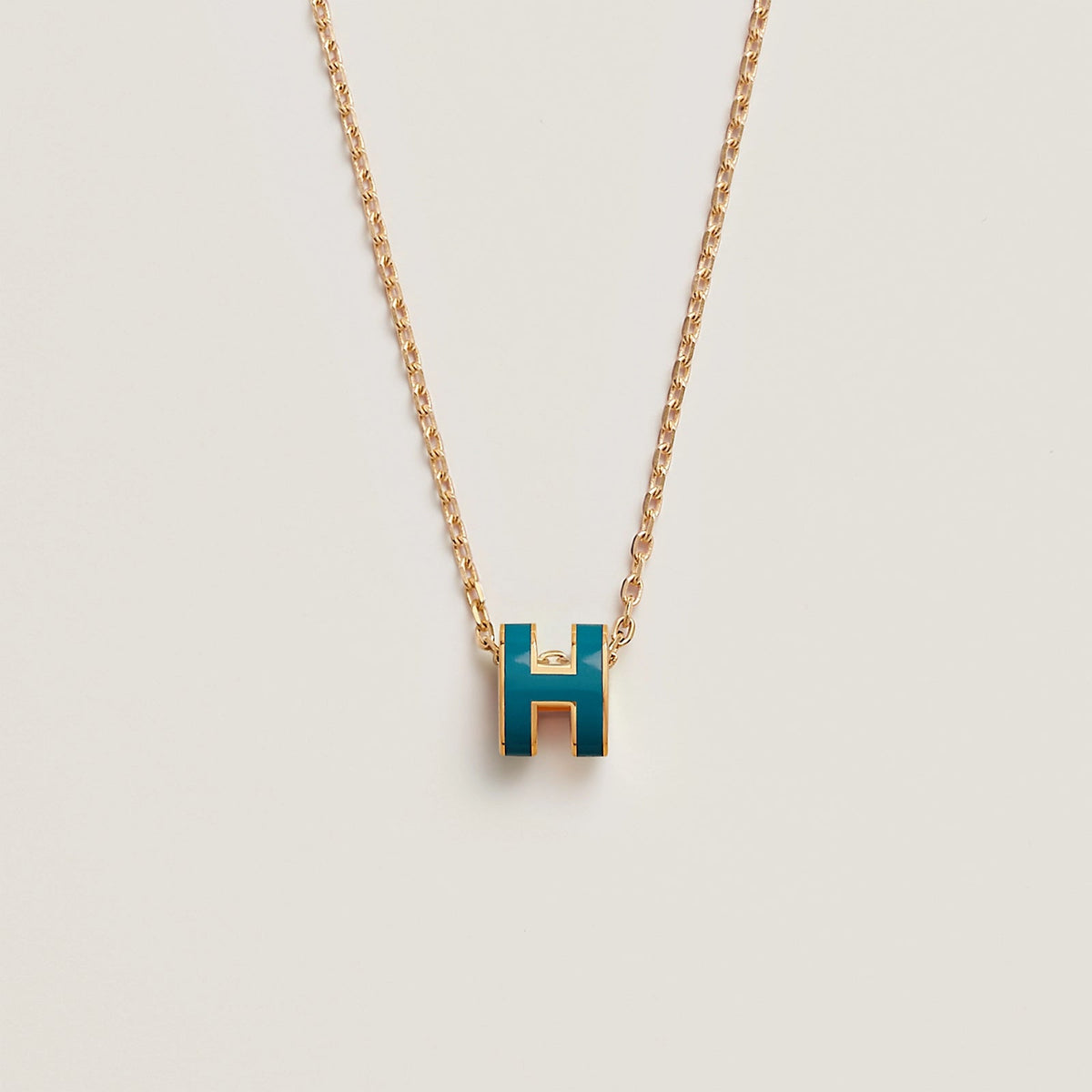HERMES Gold Pop H Necklace Metal(Mini/Many)