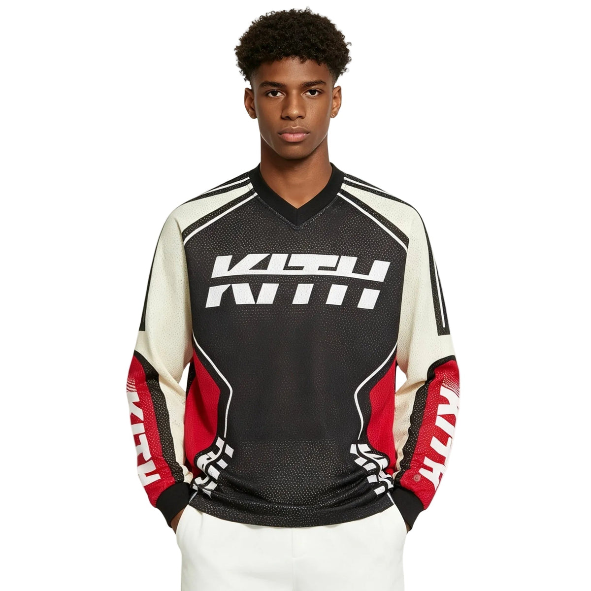 Kith Moto Mesh Long Sleeve Donovan Tee Black