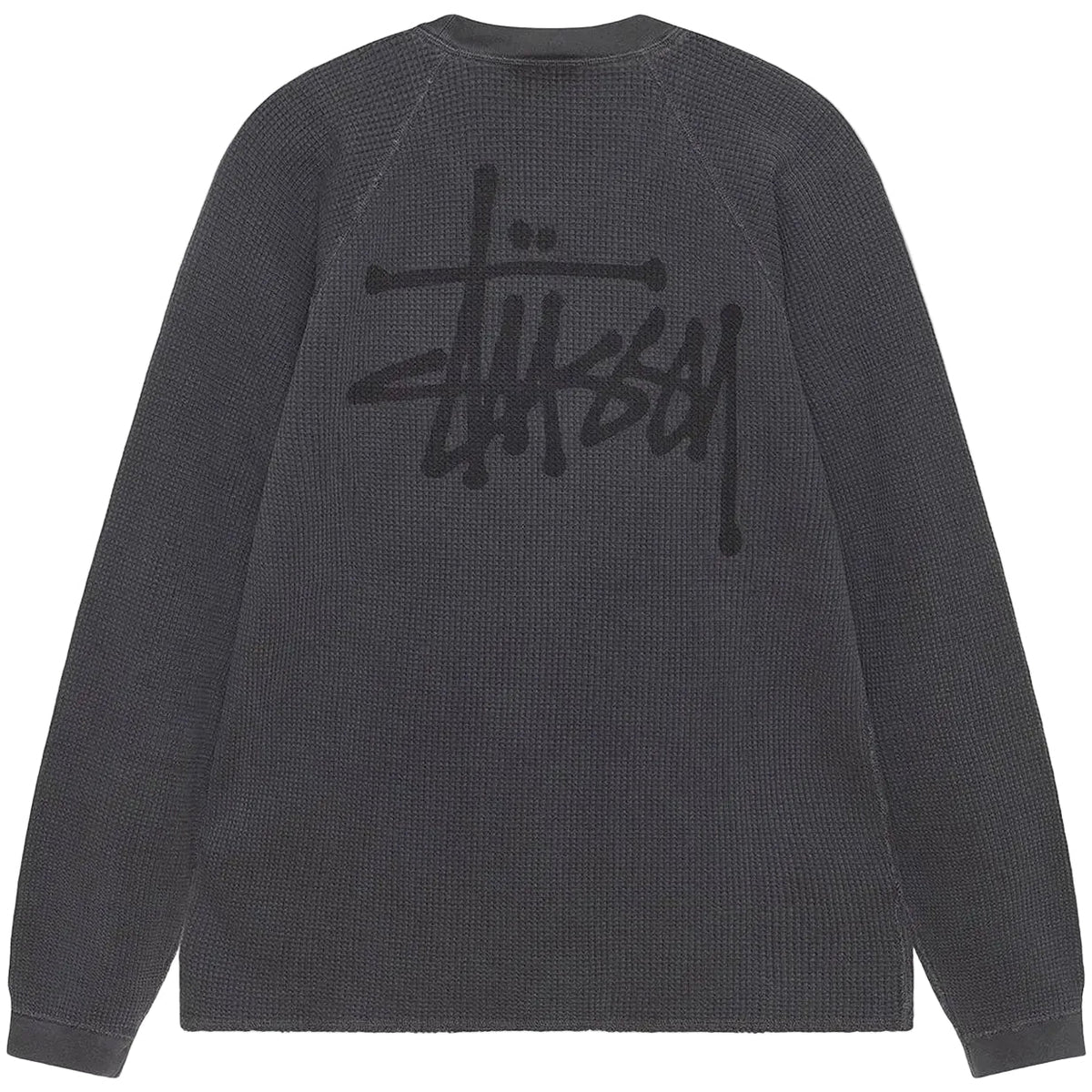 Stussy Raglan Thermal Long-Sleeve Crew Washed Black