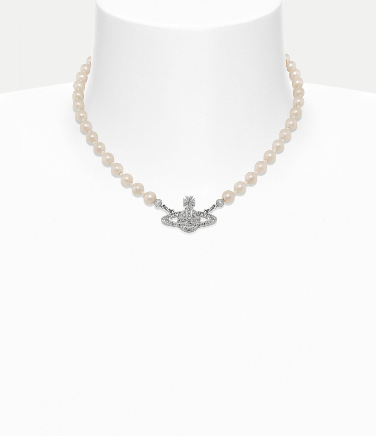 VIVIENNE WESTWOOD Bas Relief Pearl Choker(Mini/Silver)